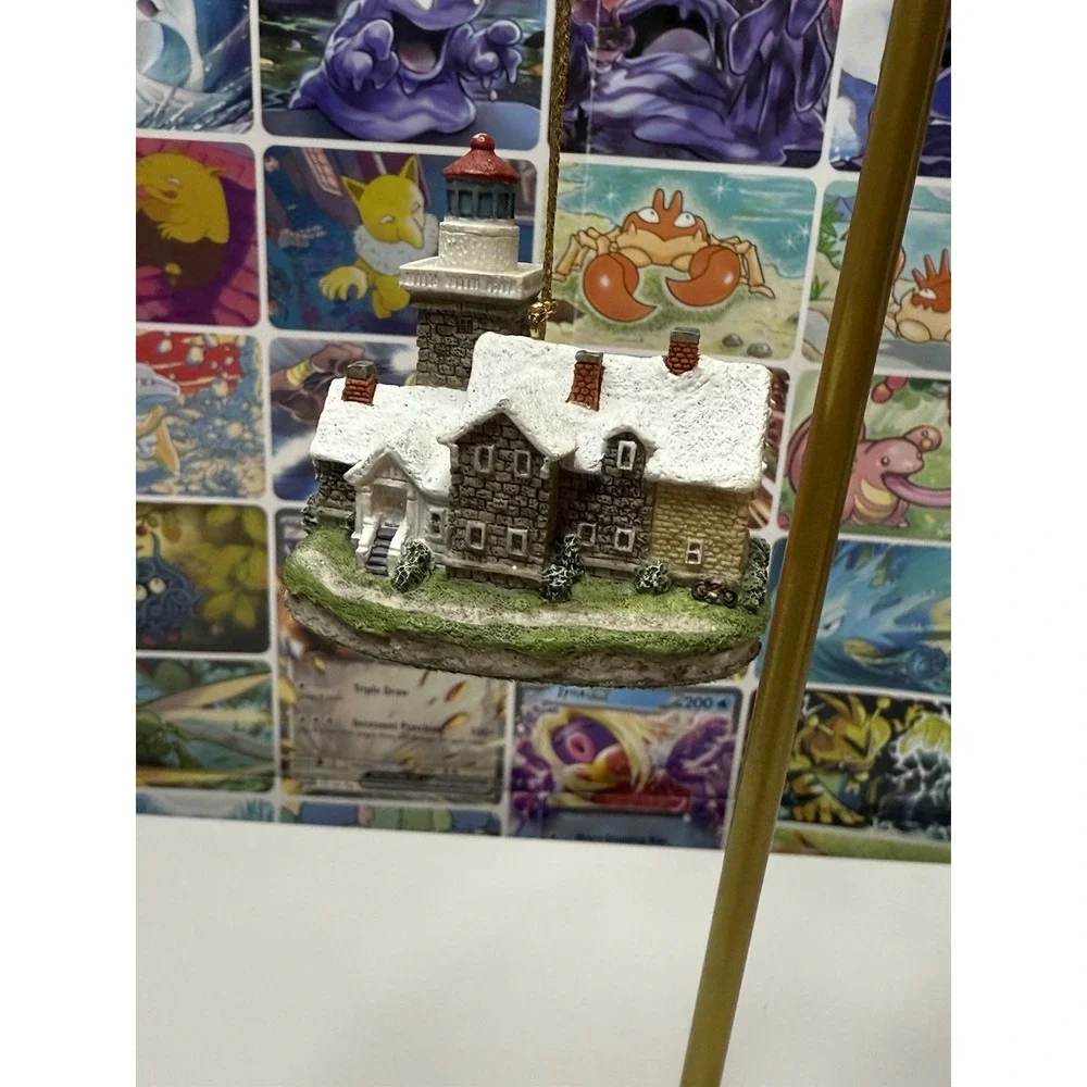Vintage Christmas Ornament‎ Lot Wooden Spool Tree & 1996 Thirty Mile Point NY